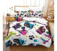 ENYISIYULO Bedding Set Dog 3D Print Duvet Quilt Cover Puppy Ultra Soft Microfiber with Zipper Unique Design for Teens And Adults Bedroom Double（200x200cm）