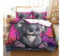 ENYISIYULO Bedding Set Koala 3D Print Duvet Quilt Cover Cartoon Cute Koala Soft & Cosy Breathable Comforter Covers for Adults Kids Bedroom Double（200x200cm）