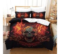 ENYISIYULO Bedding Set Skull 3D Print Duvet Quilt Cover Skeleton Soft & Cosy Breathable Comforter Covers for Kids Boys Teens Youth King（220x240cm）