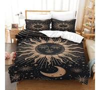 ENYISIYULO Bedding Set Sun 3D Print Duvet Quilt Cover Artistic Constellation Ultra Soft Microfiber with Zipper Unique Design for Adults Kids Bedroom Double(200x200cm)
