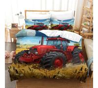 ENYISIYULO Bedding Set Tractor 3D Print Duvet Quilt Cover Agricultural Vehicles Soft Microfiber Quilt Cover Decor with Pillowcase For Boys Girls Women Men Double（200x200cm）