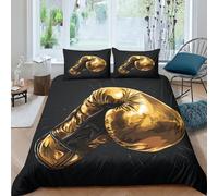 ENYISIYULO Boxing Glove Duvet Cover Set 3 PCS Hotel Quality Quilt Cover Bedding Bed Covers with Pillowcases with Zipper Closure Ultra Soft Anti Allergic Microfiber Double（200x200cm）