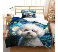 ENYISIYULO Comforter Cover Set Cute Dog 3D Print Duvet Quilt Cover Soft & Cosy Breathable Comforter Covers for Kids Boys Teens Youth Single（135x200cm）