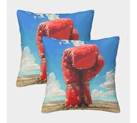 ENYISIYULO Cushion Covers Boxing Glove Pack of 2 Throw Pillow Case Cushion Pugilism for Sofa Garden Living Room Cushions 50x50cm