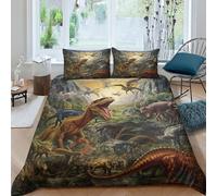 ENYISIYULO Dinosaur Duvet Cover 3 PCS Hotel Quality Quilt Cover Bedding Bed Covers with Pillowcases with Zipper Closure Breathable Stylish Comforter Double（200x200cm）