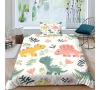 ENYISIYULO Dinosaur Duvet Cover Set 3 PCS Hotel Quality Quilt Cover Bedding Set Bed Covers with Pillowcases with Zipper Closure Ultra Soft Hypoallergenic Microfiber Single(135x200cm)