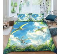 ENYISIYULO Dinosaur Duvet Cover Sets 3 PCS Hotel Quality Quilt Cover Bedding Set Bed Covers with Pillowcases with Zipper Closure Breathable Stylish Comforter Double（200x200cm）