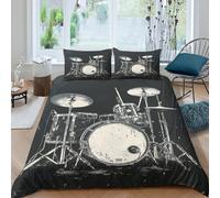 ENYISIYULO Drum Kit Duvet Cover Sets 3 PCS Hotel Quality Quilt Cover Bedding Bed Covers with Pillowcases with Zipper Closure Ultra Soft Hypoallergenic Microfiber Double(200x200cm)