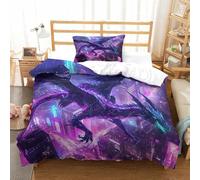 ENYISIYULO Duvet Cover Dragon 3D Print Duvet Quilt Cover Artistic Loong Soft Microfiber Quilt Cover Decor with Pillowcase for Kids Girls Boys Adults Bedroom Single（135x200cm）