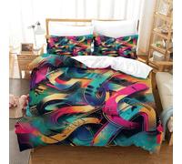 ENYISIYULO Duvet Cover Graffiti 3D Print Duvet Quilt Cover Artistic Graffiti Soft Microfiber Quilt Cover Decor with Pillowcase for Adults Kids Bedroom Double（200x200cm）
