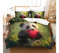 ENYISIYULO Duvet Cover Lovely Panda 3D Print Duvet Quilt Cover Cute Panda Soft & Cosy Breathable Comforter Covers for Teens And Adults Bedroom Single(140x200cm)