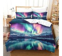 ENYISIYULO Duvet Cover Northern Lights 3D Print Duvet Quilt Cover Amazing Northern Lights Soft & Cosy Breathable Comforter Covers For Boys Girls Women Men Double(200x200cm)