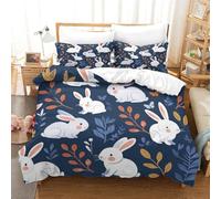 ENYISIYULO Duvet Cover Rabbit 3D Print Duvet Quilt Cover Amazing Rabbit Soft Microfiber Quilt Cover Decor with Pillowcase for Adults Kids Bedroom Single（140x200cm）