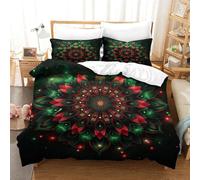 ENYISIYULO Duvet Cover Set Abstract Red Flower 3D Print Duvet Quilt Cover Plant Soft & Cosy Breathable Comforter Covers For Boys Girls Women Men Single(140x200cm)