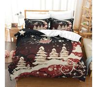 ENYISIYULO Duvet Cover Set Christmas Snowman 3D Print Duvet Quilt Cover Soft & Cosy Breathable Comforter Covers for Adults Kids Bedroom Double(200x200cm)