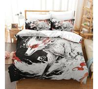 ENYISIYULO Duvet Cover Set Fox 3D Print Duvet Quilt Cover Artistic Fox Soft Microfiber Quilt Cover Decor with Pillowcase for Teens And Adults Bedroom Double（200x200cm）