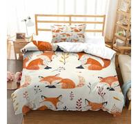 ENYISIYULO Duvet Cover Set Fox 3D Print Duvet Quilt Cover Cartoon Fox Soft & Cosy Breathable Comforter Covers for Teens And Adults Bedroom Single（135x200cm）