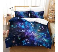 ENYISIYULO Duvet Cover Set Music 3D Print Duvet Quilt Cover Music Notation Soft & Cosy Breathable Comforter Covers For Boys Girls Women Men Double(200x200cm)