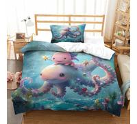 ENYISIYULO Duvet Cover Set Octopus 3D Print Duvet Quilt Cover Cartoon Octopus Soft & Cosy Breathable Comforter Covers for Teens And Adults Bedroom Single（135x200cm）