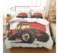 ENYISIYULO Duvet Cover Set Tractor 3D Print Duvet Quilt Cover Agricultural Vehicles Soft Microfiber Quilt Cover Decor with Pillowcase for Adults Kids Bedroom Double（200x200cm）