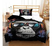 ENYISIYULO Gorilla Duvet Cover Set 3D Printing With Zipper Comforter Cover With Pillow Cases Home Bedding Cover Sets for Kids Boys Girls Aldult Single（135x200cm）