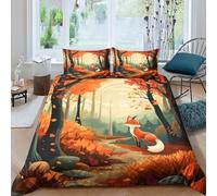 ENYISIYULO Jungle Fox Duvet Cover Sets 3 PCS Hotel Quality Quilt Cover Bedding Sets Bed Covers with Pillowcases with Zipper Closure Breathable Stylish Comforter King（220x240cm）