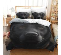 ENYISIYULO Labrador Retriever Duvet Cover Set Bedding Set 3D Microfiber Comforter Cover with Pillow Shams, 3 Piece Set, Zipper Quilt Cover Single(140x200cm)