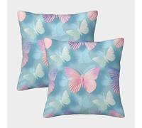 ENYISIYULO Pillow Covers Butterfly Pack of 2 Square Decorative Throw Pillow Case Cover Amazing Butterfly for Home Couch Sofa Decorative 40x40cm
