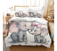 ENYISIYULO Quilt Cover Elephant Decorative Duvet Cover Antibacterial Comforter Cover Polyester Microfiber 3pc With Pillow Cases Bedding Set for Boys Adult King（220x240cm）