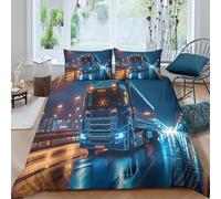 ENYISIYULO Truck Duvet Cover Sets 3 PCS Hotel Quality Quilt Cover Bed Sets Bed Covers with Pillowcases with Zipper Closure Breathable Stylish Comforter Double（200x200cm）