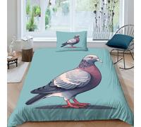 ENYISIYULO Wild Pigeon Duvet Cover 3 PCS Hotel Quality Quilt Cover Bedding Bed Covers with Pillowcases with Zipper Closure Hypoallergenic Soft Breathable Microfiber Single（135x200cm）