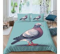 ENYISIYULO Wild Pigeon Duvet Cover Set 3 PCS Hotel Quality Quilt Cover Bedding Sets Bed Covers with Pillowcases with Zipper Closure Hypoallergenic Soft Breathable Microfiber Double（200x200cm）