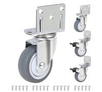 Enyke 2 Inch L-Shaped TPR Rubber Casters Set of 4, Side Mount Casters 600 LBS, 360 Degree Plate Swivel Castor Wheels with Ball Bearing, Casters Wheels for Furniture, Workbench
