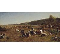 ENYLUFUT Famous Photo Canvas Image Canvas Print Artwork the Cranberry Harvest Island of Nantucket by Eastman Johnson Canvas Artwork for Hallway Decor 60x90cm