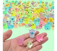 Enyoir 145PCS Mini Resin Animals Mixed, 20 Styles Tiny Resin Glow In The Dark Animals Miniature Little Small Animal Figures for Micro Fairy Garden Landscape Accessories Dollhouse Hide Crafts