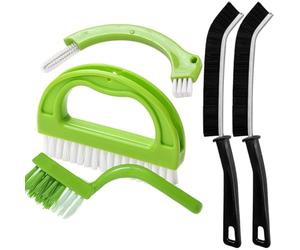 Enyoir 5 Pcs Crevice Cleaning Brush Set, Tile Grout Cleaner Brush, Hard Bristle Gap Brush Multifunctional Recess Groove Cleaning Tools for Bathroom, Kitchen, Window and Door (5)