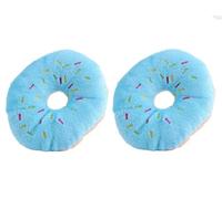 Enyolidimk 2 PCS Blue Donut Shape Plush Pet Toy,Lovely Donut Shaped Squeaky Squeaking Sound Toy for Pet Chew Toy Squeaky Plush Dog Toy Blueberry Chew Guard Technology Dog Squeak Toys