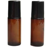 Enyolidimk 2Pcs Brown 50ml Glass Essential Oil Roller Bottles Refillable Roll on Bottles Empty Deodorant Bottle Containers Rollerball for Fragrance Roller Refillable Containers Tool Accessories