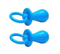 Enyolidimk 2Pcs Dog Chew Toy, Blue Bell-Shaped Rubber Pacifier, Bite Resistant Training Toy for Puppies and Cats