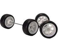 Enyolidimk 4Pcs Light Alloy Wheels, Scale 1:64, Aluminum Rims, Rubber Tires, Model Alloy Accessories, Wheel Rubber and Tires, Accessories