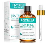 ENYORLI Tea Tree Essential Oil 100ml, Tea Tree Oil for Diffuser DIY | Fresh Woody Aroma, Amber Glass Bottle With Dropper, Ideal For Diffusers, Candle Making, Soap Making And DIY Projects