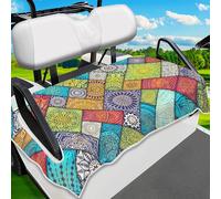ENYORSEL Golf Cart Seat Covers, Mandala Light Yellow Golf Cart Seat Towel for All EZGO, Yamaha, Club Cars, Icon and More Cart Front Seat, 100% Microfiber Keeps Seat Cool and Comfortable, 51'' x 31''
