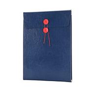 Enyuwlcm PU Leather A4 File Folder Document Holder Filing Envelope Project File Jacket with String Tie Closure 3/4 Inch Expansion Blue