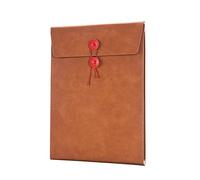 Enyuwlcm PU Leather A4 File Folder Document Holder Filing Envelope Project File Portfolio with String Tie Closure 3/4 Inch Expansion Brown