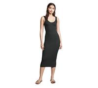 Enza Costa Women's Stretch Silk Rib Tank Midi Dress Casual, Hunter, Medium