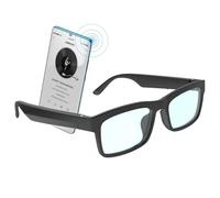 Enzemit GS01 Smart Bluetooth Sunglasses, Audio Sunglasses With Speaker,Polarized lens, Touch Control, Open Ear Music and Hands-Free (Black) (Transparent-Rectangular)