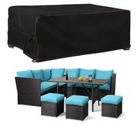 Enzeno Garden Furniture Cover, 242X182X100cm Outdoor Patio Furniture Cover Waterproof,210D Heavy Duty Oxford Garden Table Covers Windproof,Anti-UV for Chair and Table Outdoor Rattan Sofa Covers