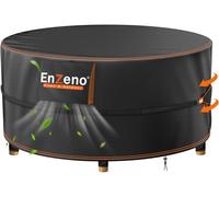 Enzeno Garden Furniture Cover Round Waterproof, Garden Table Cover with Air Vent, Round Patio Table Covers 420D Oxford Cloth Patio Outdoor Covers Windproof (230x100cm)