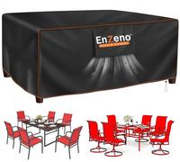 Enzeno Garden Furniture Cover Waterproof,Outdoor Rectangular Table Covers | 420D Oxford Patio Rattan Table Chair Set Cover with Waterproof Sealing Strip,Metal Buckle & Velcro,Air Vents 125x63x74cm
