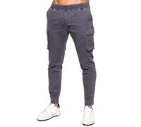 989Zé ENZO Mens Cargo Jeans Elasticated Trousers Casual Cotton Regular Fit Combat Pants EZ612 Trouser Grey L